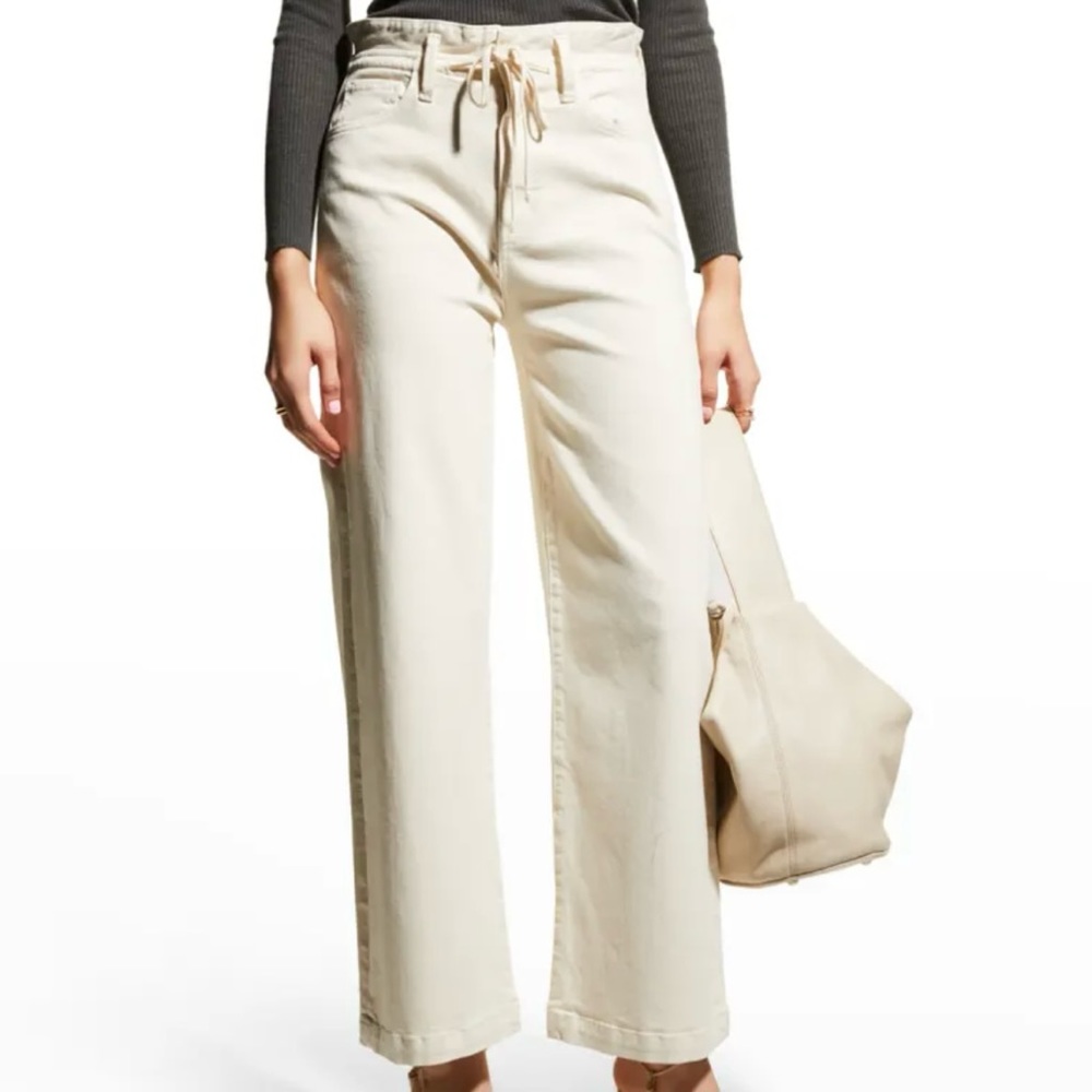 Paige Carly Wide-Leg Jeans w/ Waistband Tie. EUC